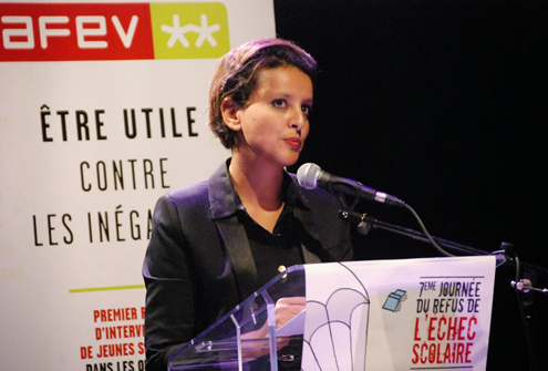 Najat Vallaud-Belkacem lors de son intervention à la Journée de refus de l’échec scolaire ©DR